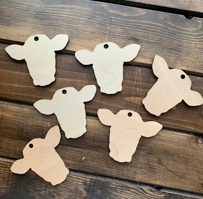 Cow head ornament blank wood cut out