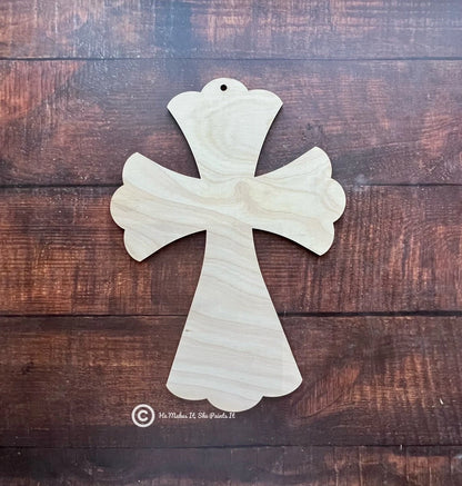 Cross Cut Out Wood Blank