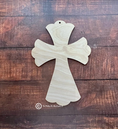 Cross Cut Out Wood Blank