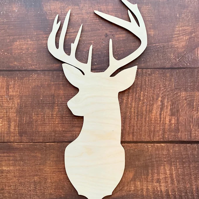 Deer Head Wood Blank Cut Out