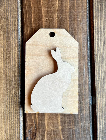 Unfinished Easter Basket Tag 2 piece set