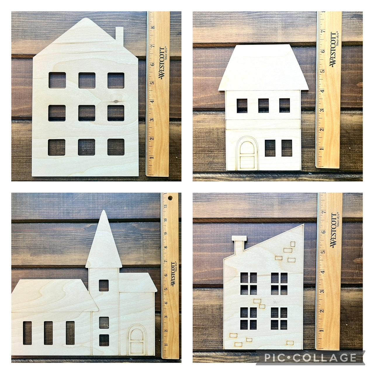 4 piece set Village houses image 0