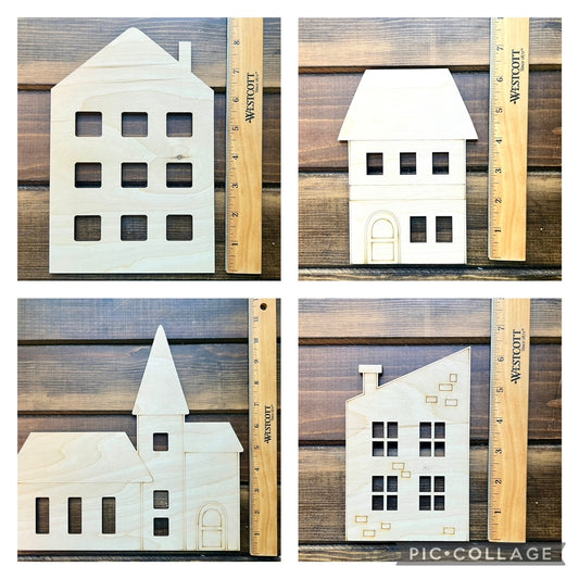 4 piece set Village houses image 0