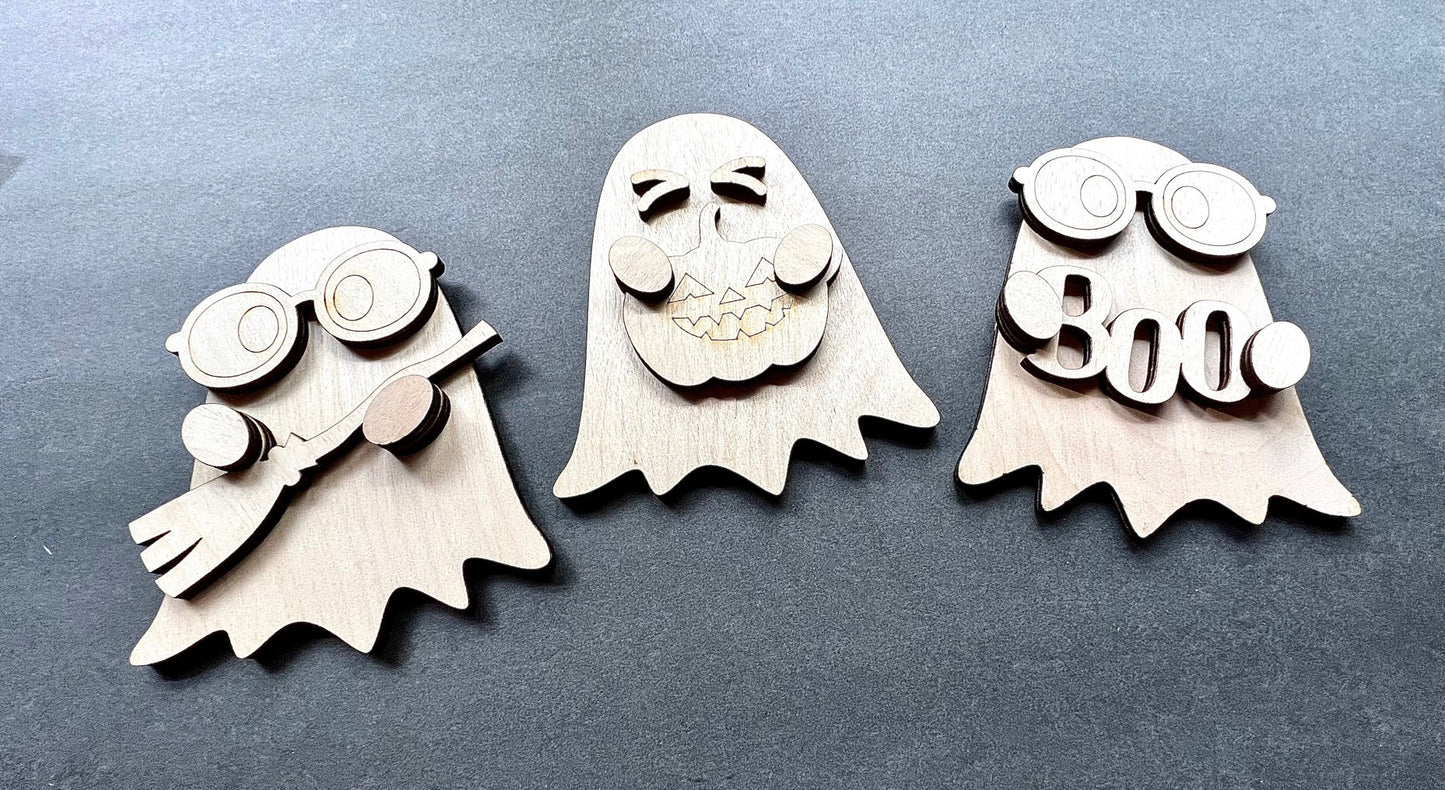 Ghost wood blank Halloween Craft Kit