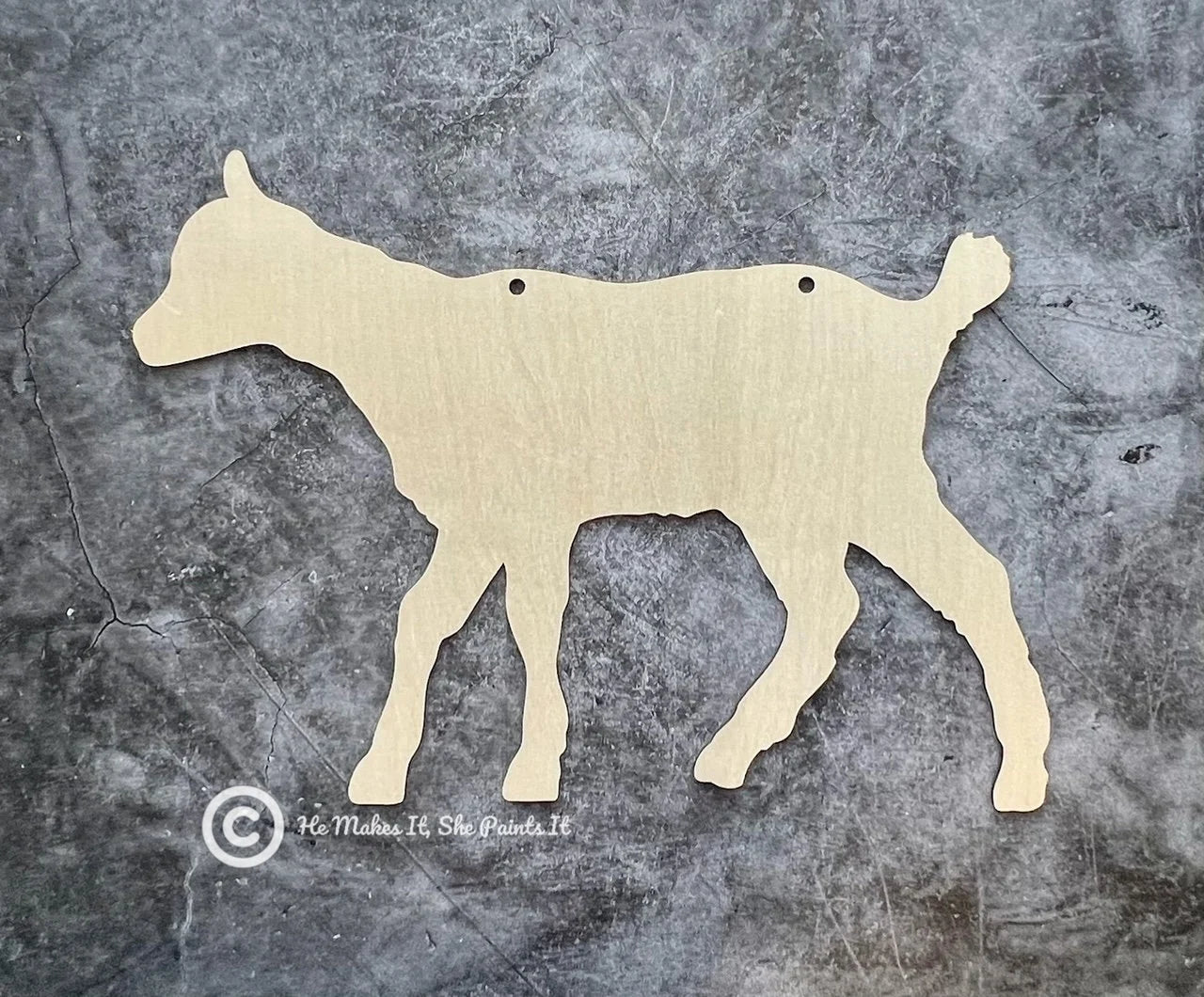 Unfinished Wood Blank Goat Shape for Sign or Door Hanger