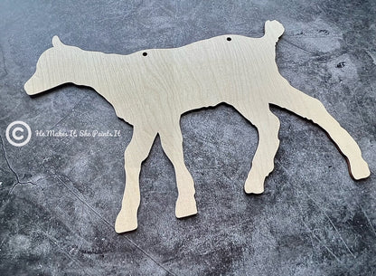 Unfinished Wood Blank Goat Shape for Sign or Door Hanger