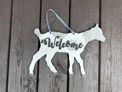 Unfinished Wood Blank Goat Shape for Sign or Door Hanger