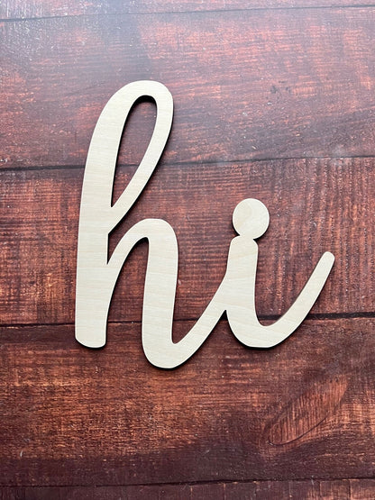 Laser Cut HI for Wood Signs or Crafts