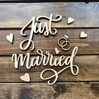 JUST MARRIED Sign Wood Blank