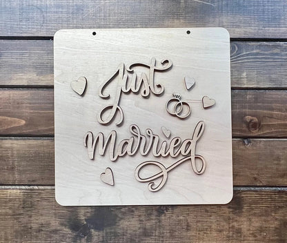 JUST MARRIED Sign Wood Blank