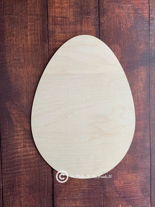 Large Easter Egg Blank Wood Cut Out Door hanger or Easter Decor