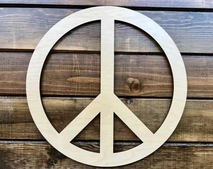 Peace Sign Wood Cut Out Blank, 2 Sizes