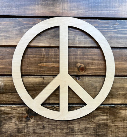 Peace Sign Wood Cut Out Blank, 2 Sizes