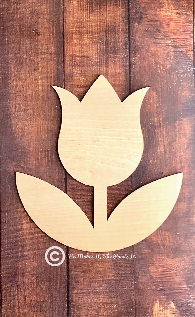 Large Tulip Wood Blank or Door Hanger Shape