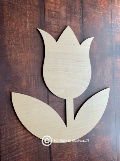 Large Tulip Wood Blank or Door Hanger Shape