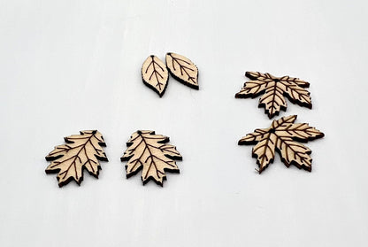 3 Pair Set of Leaf Earring Blanks