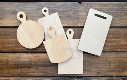 Set of 5 Mini Cutting Board Shapes Perfect for Tiered Tray