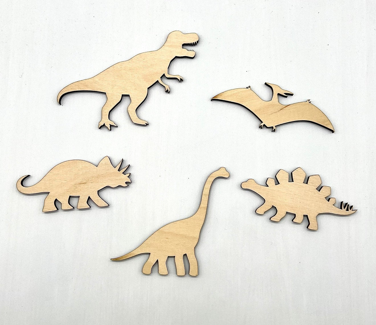 Dinosaur wood blanks set of 5