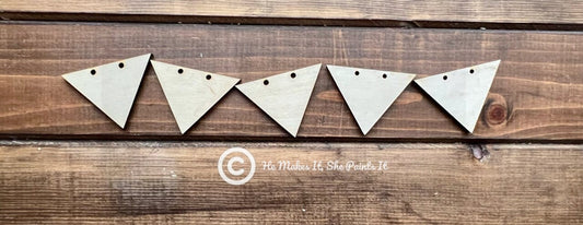 Mini Pennant for Tiered Tray or Garland Unfinished Set of 5