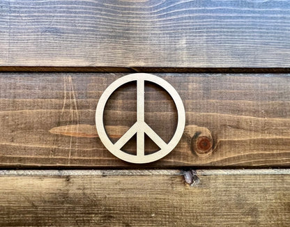 Peace Sign Wood Blank Ornament Size