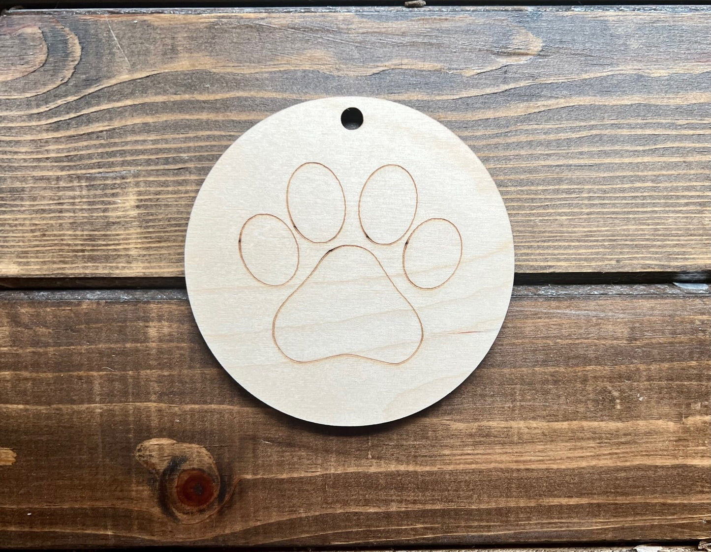 4 Inch Diameter Dog Paw Ornament