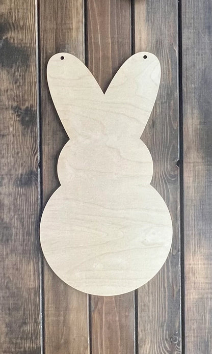 Large Peep Bunny Unfinished Door Hanger Blank