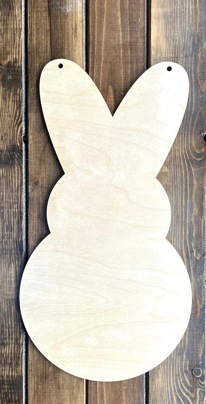 Large Peep Bunny Unfinished Door Hanger Blank