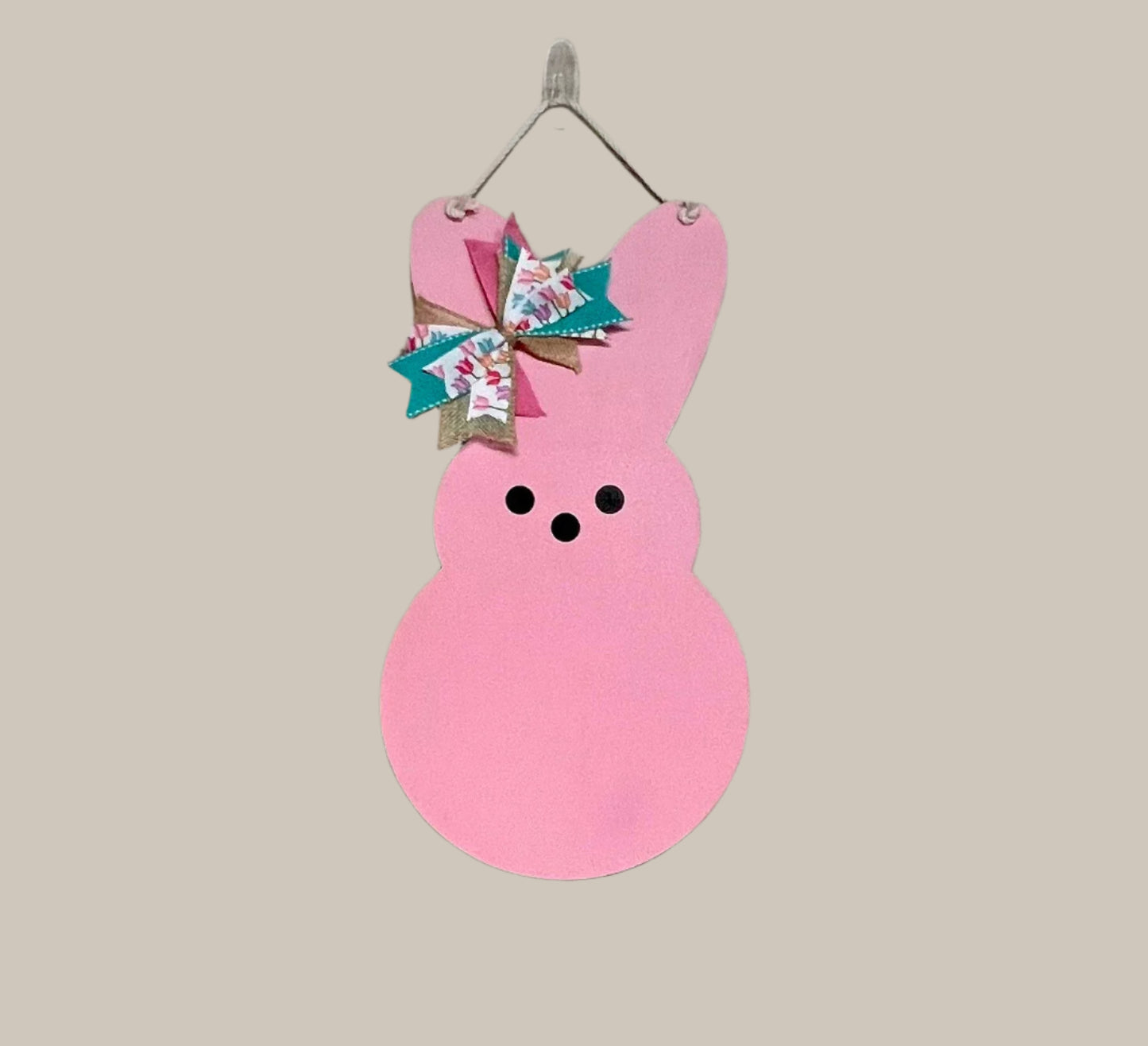 Large Peep Bunny Unfinished Door Hanger Blank