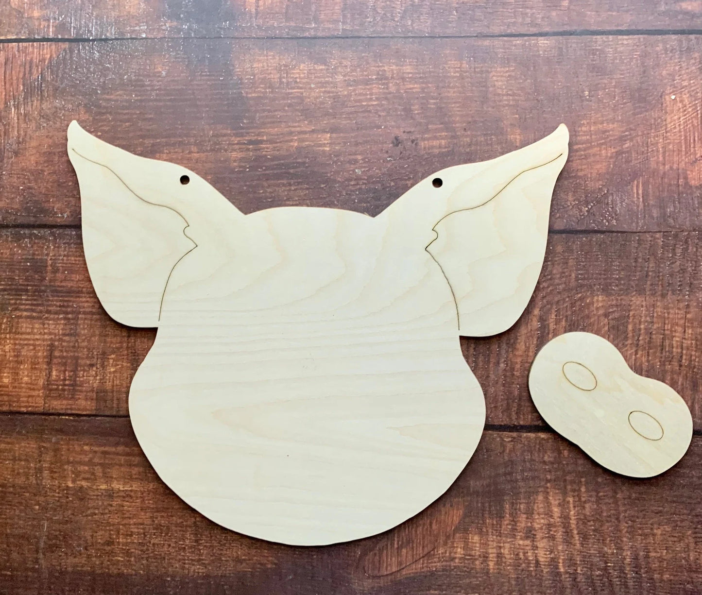 Pig Head Door Hanger Wood Blank Cut Out