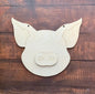 Pig Head Door Hanger Wood Blank Cut Out