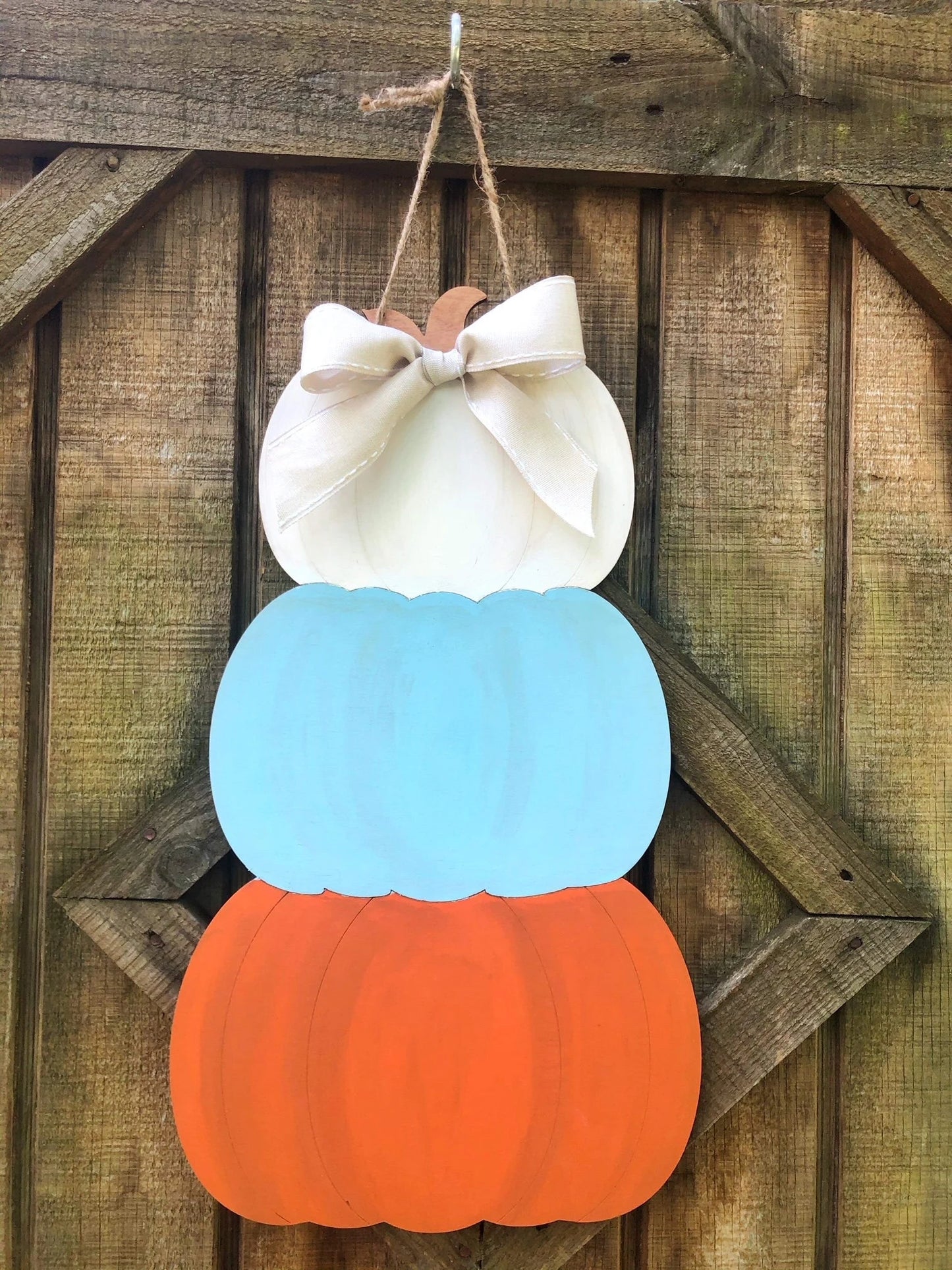 Pumpkin Stack Door Hanger Wood Cut Out