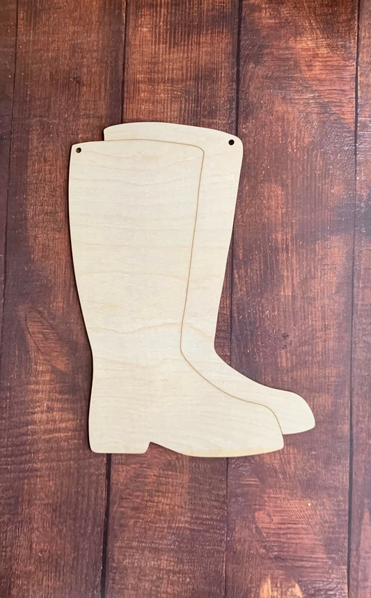 Rainboots Wood Cut out for Spring Sign