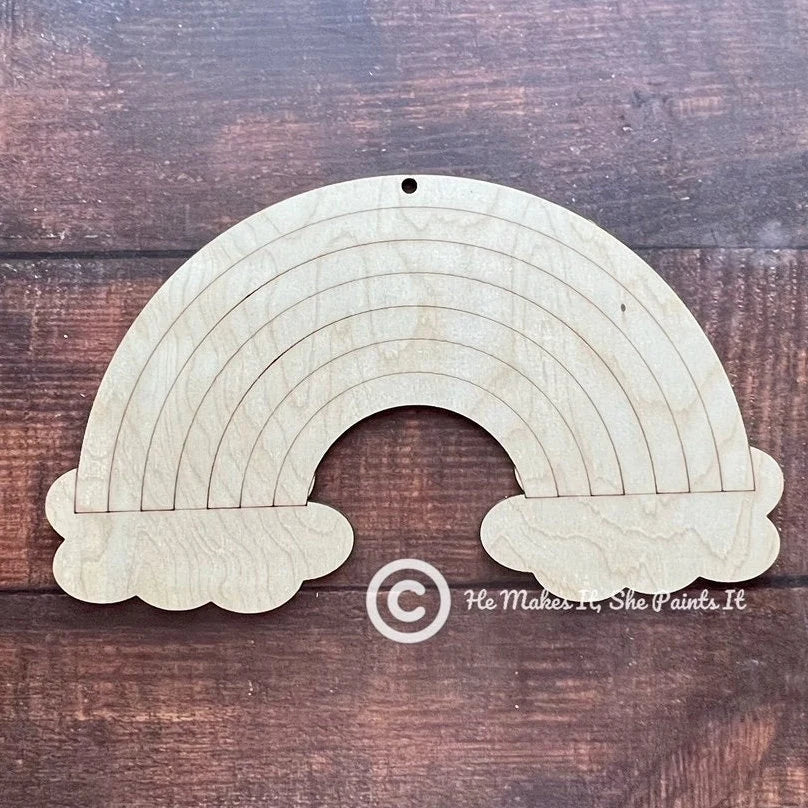 Rainbow Wood Cut Out Blank