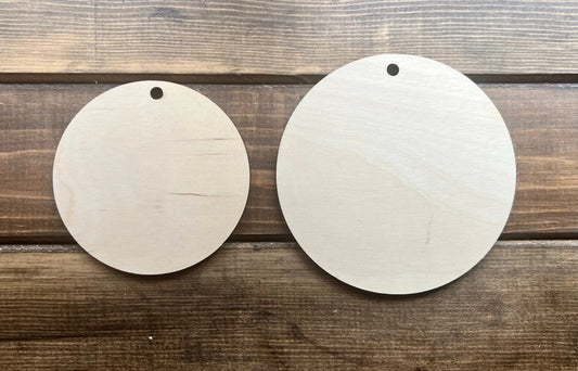 Round Ornament Wood Blank for Crafts , 4 or 5 inch