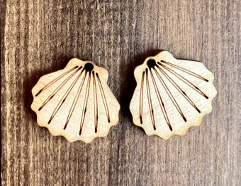 Seashell Earring Blanks Dangle Unfinished Wood