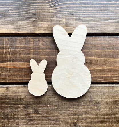 Small Laser cut Peep Bunny 2.5 or 4 Inch Easter Wood Blank