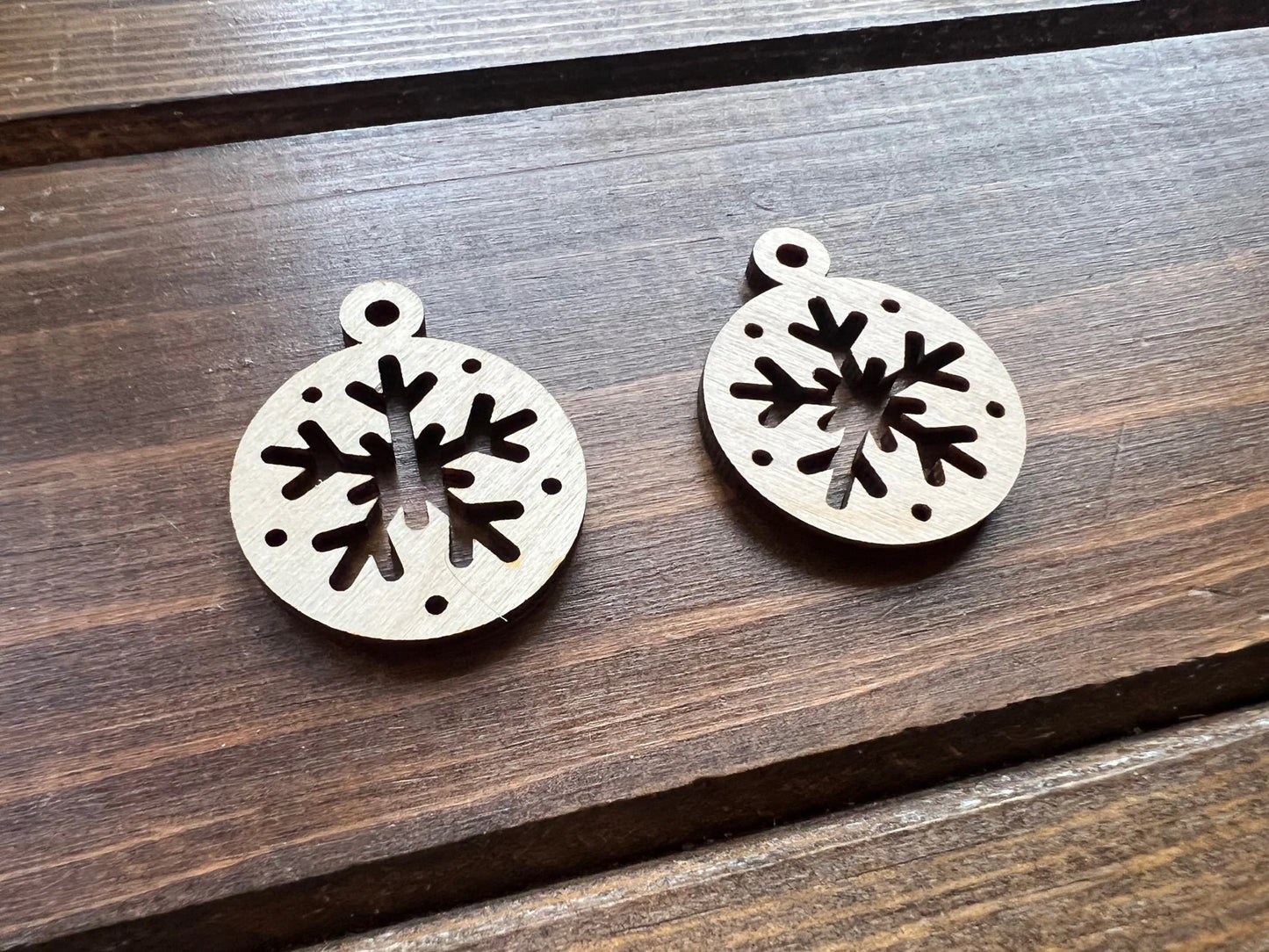 Snowflake wood earring blanks unfinished dangle