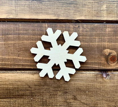 Laser Cut Wood Snowflake Ornament or Craft Embellishment