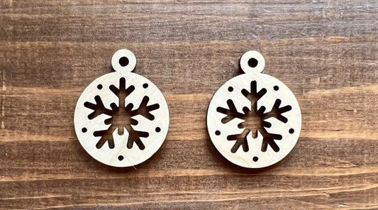 Snowflake wood earring blanks unfinished dangle