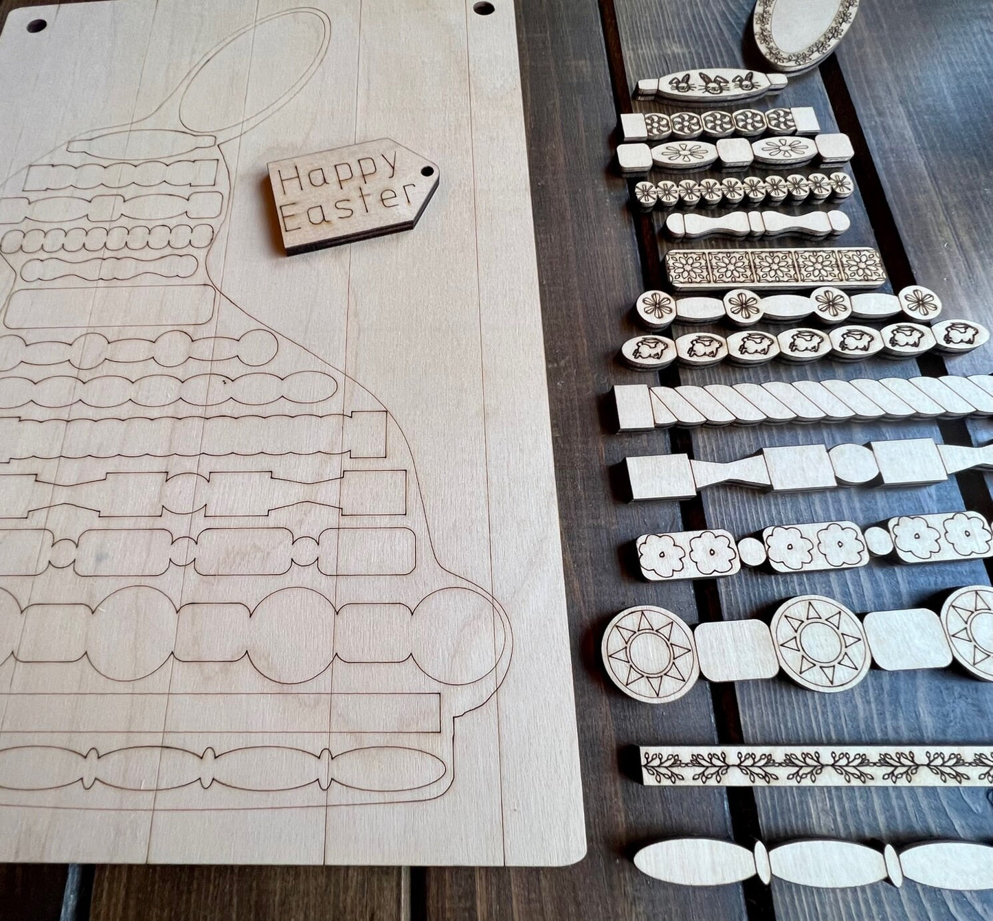 Easter Bunny Wood Spindle Project 13 x 9 Ready to paint