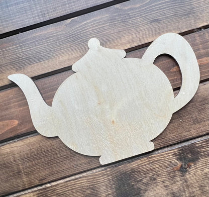 Teapot Wood Cut Out Tea Coffee Bar Decor