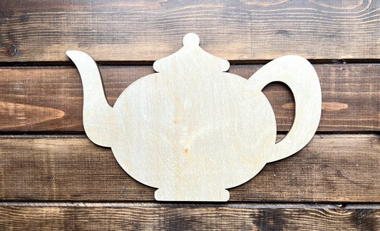 Teapot Wood Cut Out Tea Coffee Bar Decor