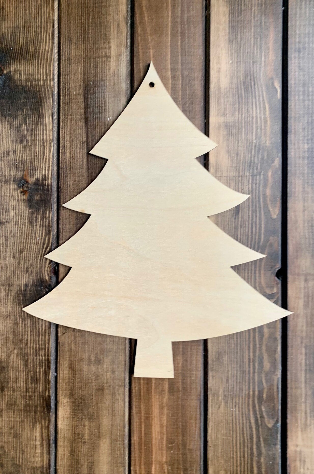 Christmas Tree Wood Cut Out Hanging